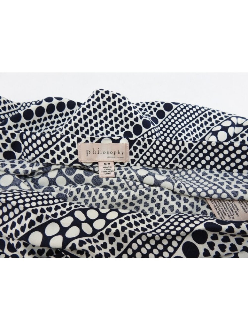 Philosophy Republic Clothing Navy White Polka Dot Midi Skirt A Line Size M - Picture 4 of 10